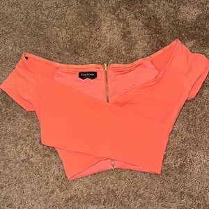 BEBE Coral Crop Top